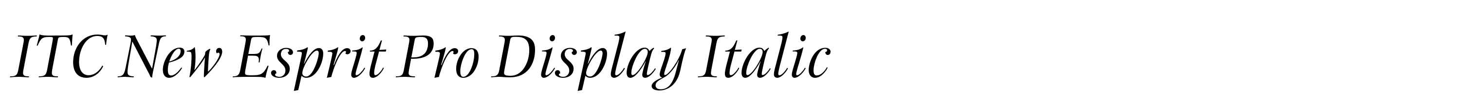 ITC New Esprit Pro Display Italic